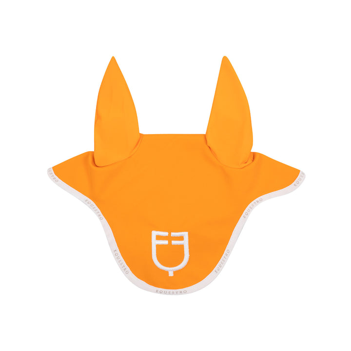 Fly veil in technical fabric with logo ORANGE/WHITE