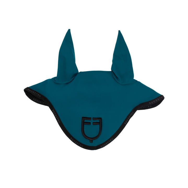 Fly veil in technical fabric with logo PETROL/BLACK
