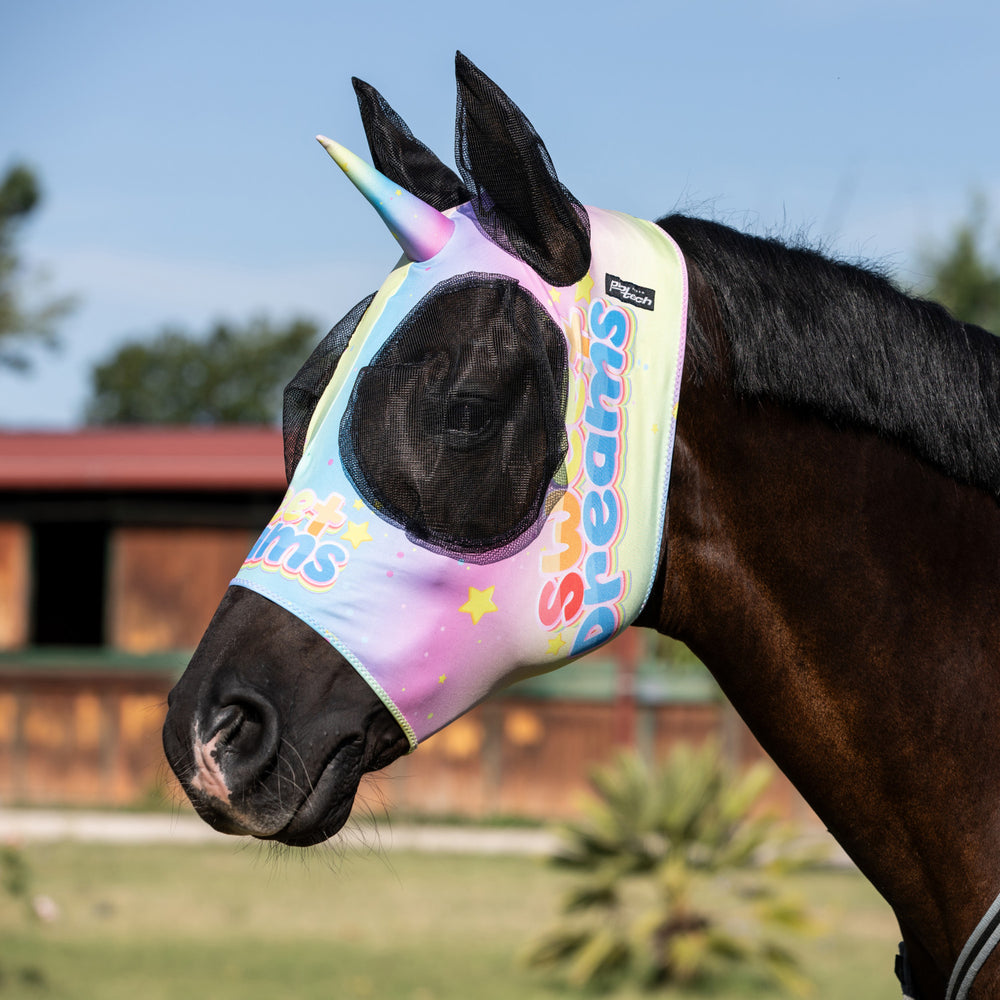UNICORN  ANTI-FLY MASK WITH EAR COVER NET SWEET DREAMS
