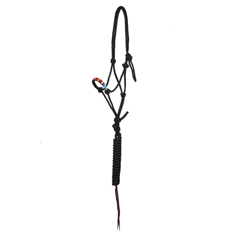 Pearls knot halter with lead BLACK