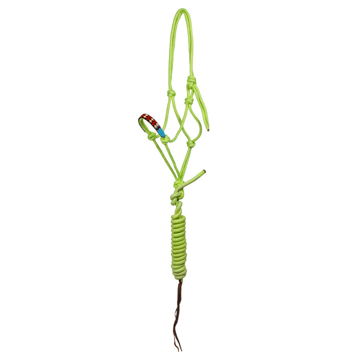 Pearls knot halter with lead LIME