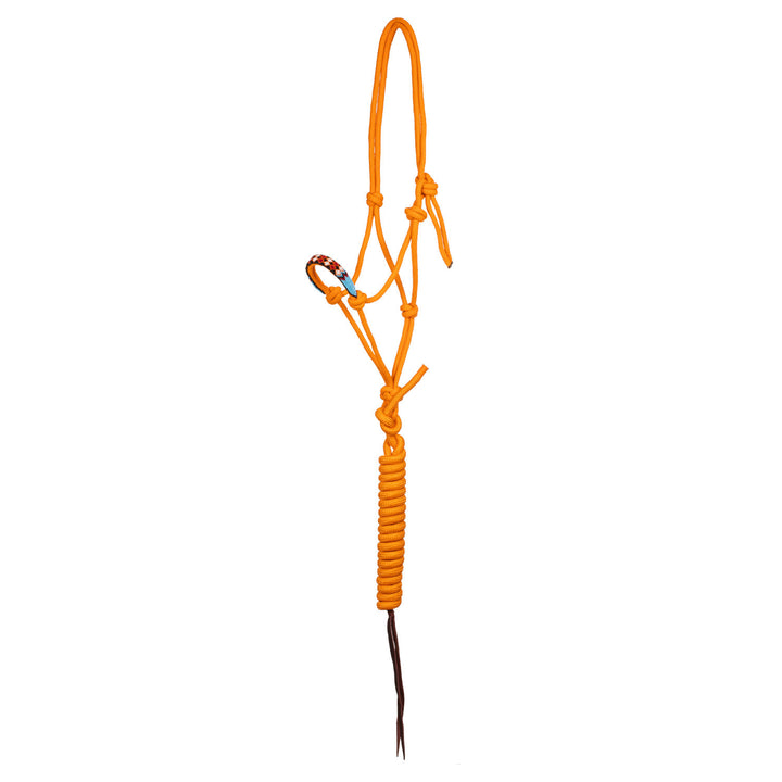 Pearls knot halter with lead ORANGE