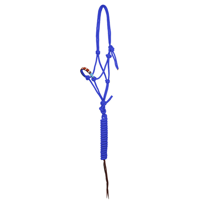 Pearls knot halter with lead ROYAL BLUE