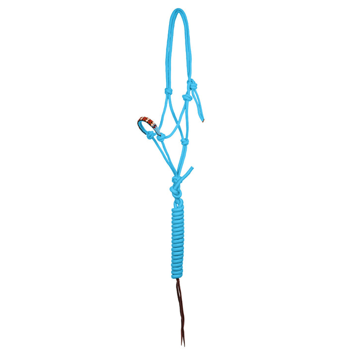 Pearls knot halter with lead TURQUOISE